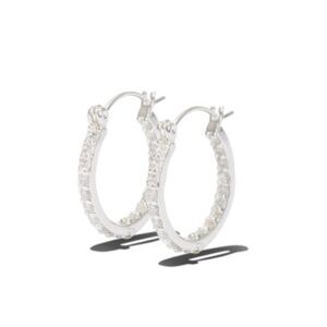 Crystal Haze mini Serena Silver Hoop Earrings